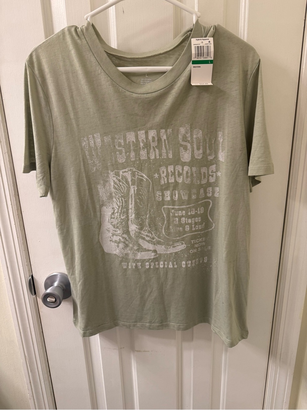 Love Tribe Short Sleeve Graphic Tee in Sage Green